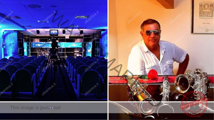 A destra, il maestro Giovanni Budroni