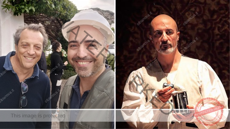 A sinistra Gabriele Muccino e Alessandro Buchicchio sul set, a destra Claudio Laconi